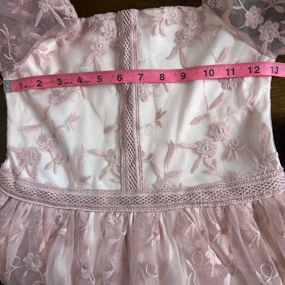 🌸Haute Hippie Pink Floral Embroidered Little girl Dress Size 10 - Picture 9 of 10